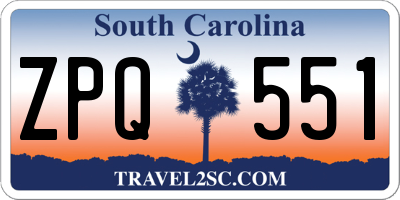 SC license plate ZPQ551