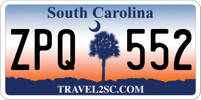 SC license plate ZPQ552