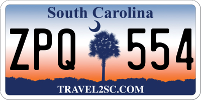 SC license plate ZPQ554