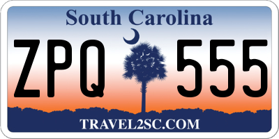 SC license plate ZPQ555