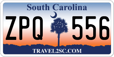 SC license plate ZPQ556