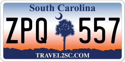 SC license plate ZPQ557