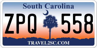SC license plate ZPQ558