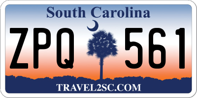 SC license plate ZPQ561