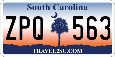 SC license plate ZPQ563