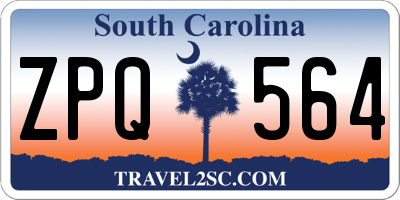 SC license plate ZPQ564