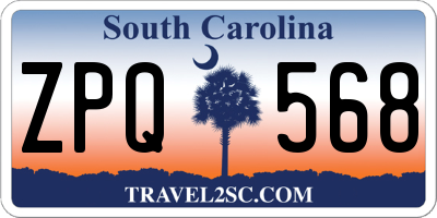 SC license plate ZPQ568