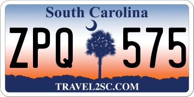 SC license plate ZPQ575