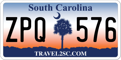 SC license plate ZPQ576