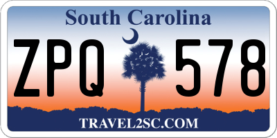 SC license plate ZPQ578