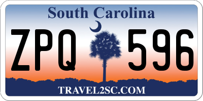 SC license plate ZPQ596