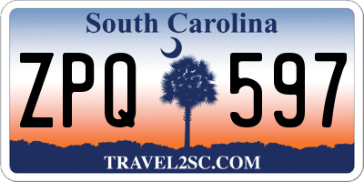 SC license plate ZPQ597