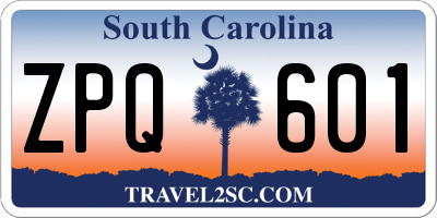SC license plate ZPQ601