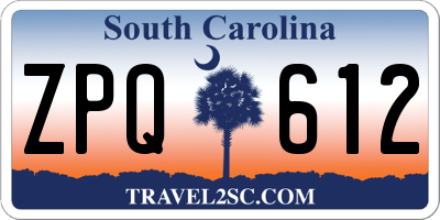 SC license plate ZPQ612