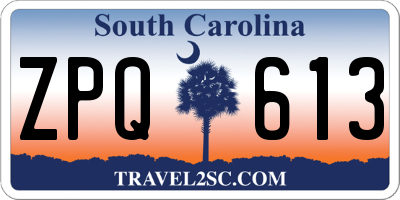 SC license plate ZPQ613
