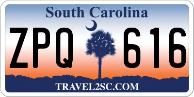 SC license plate ZPQ616