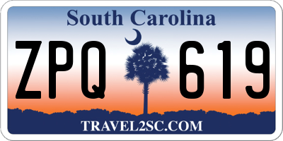 SC license plate ZPQ619
