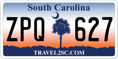 SC license plate ZPQ627