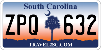 SC license plate ZPQ632