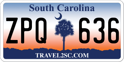 SC license plate ZPQ636