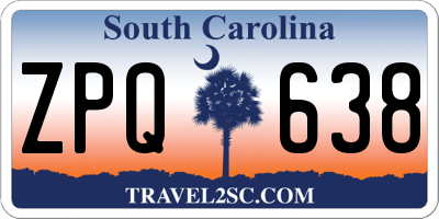 SC license plate ZPQ638