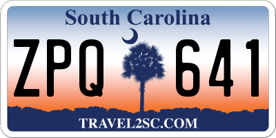 SC license plate ZPQ641
