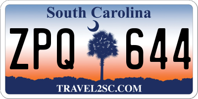 SC license plate ZPQ644