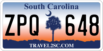SC license plate ZPQ648
