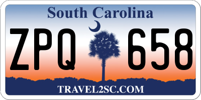 SC license plate ZPQ658