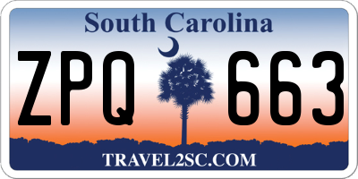 SC license plate ZPQ663
