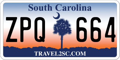 SC license plate ZPQ664