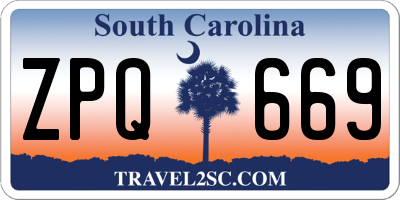 SC license plate ZPQ669