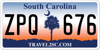 SC license plate ZPQ676