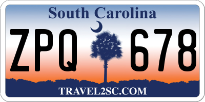 SC license plate ZPQ678
