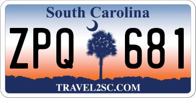 SC license plate ZPQ681