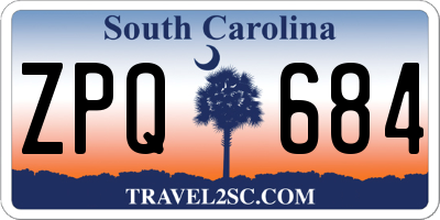 SC license plate ZPQ684