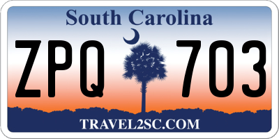 SC license plate ZPQ703