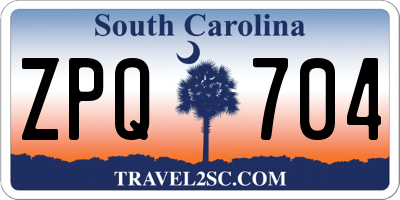 SC license plate ZPQ704
