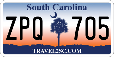 SC license plate ZPQ705
