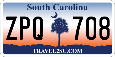 SC license plate ZPQ708