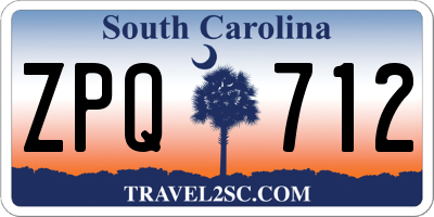 SC license plate ZPQ712