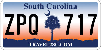 SC license plate ZPQ717