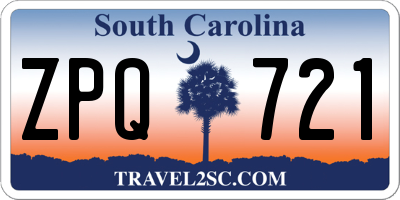 SC license plate ZPQ721