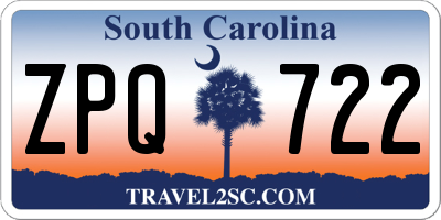 SC license plate ZPQ722