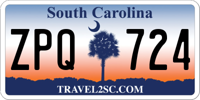 SC license plate ZPQ724