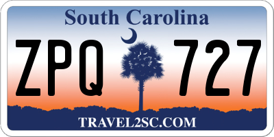 SC license plate ZPQ727