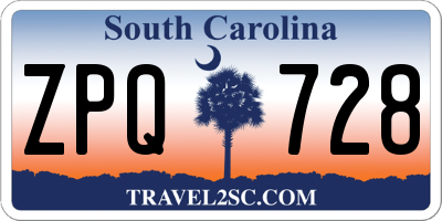 SC license plate ZPQ728