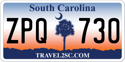 SC license plate ZPQ730