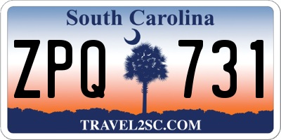 SC license plate ZPQ731