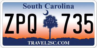 SC license plate ZPQ735